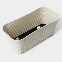 Ящик для цветов балконный &laquo;Ротанг&raquo;, 38.5 см, белый