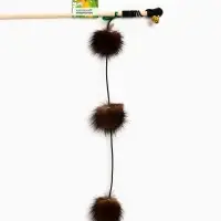 Дразнилка - удочка &laquo;Салют из норки&raquo;, на деревянной палочке, цвет МИКС