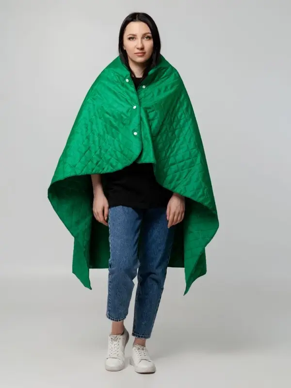 Плед-пончо для пикника SnapCoat, зеленый Плед-пончо для пикника SnapCoat, зеленый