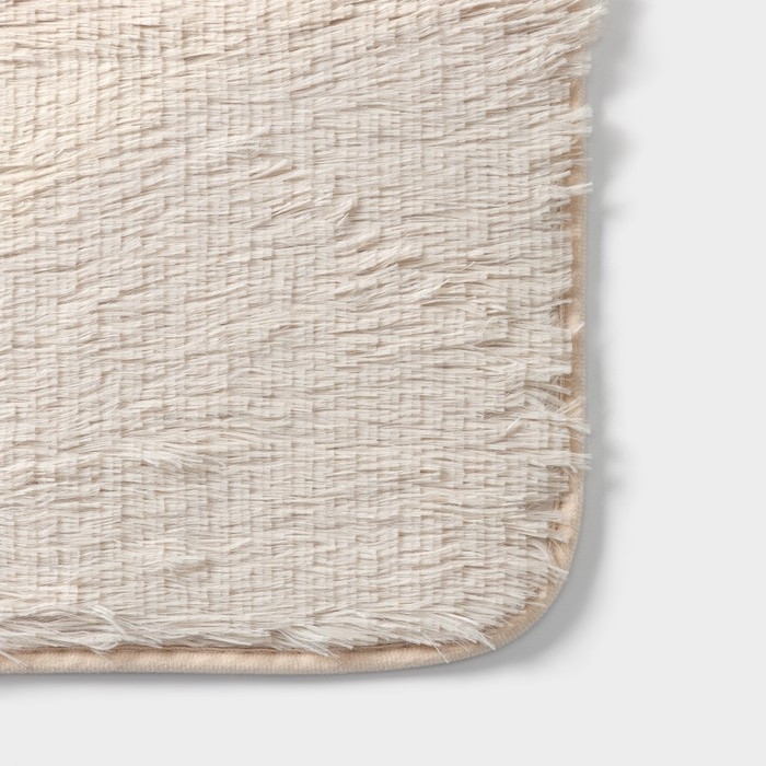 Набор ковриков для ванной и туалета Доляна «Пушистик», 2 шт, 40×50, 50×80 см цвет бежевый