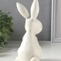 Сувенир керамика "Серый зайчик" 8,9х7,7х17,2 см
