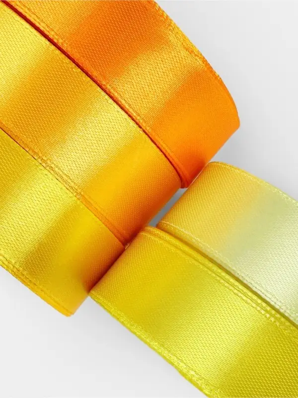 Атласная лента, набор 5 шт., 20 мм, 23&plusmn;1 м, жёлтый, оранжевый