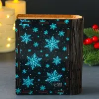 Новогодняя шкатулка-книга "Снежинки" 14х12х5 см