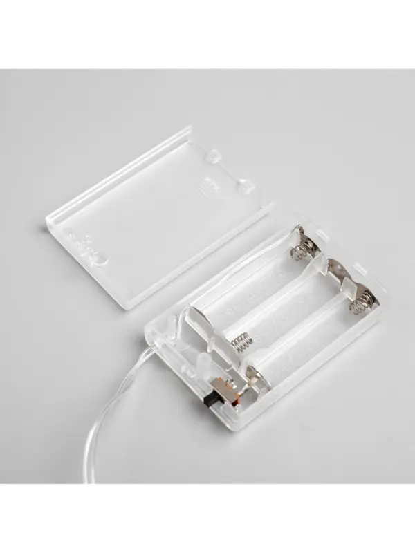 Гирлянда &laquo;Нить&raquo; 3 м с насадками &laquo;Снежинки большие&raquo;, IP20, прозрачная нить, 20 LED, от батареек АА&times;3, свечение мульти