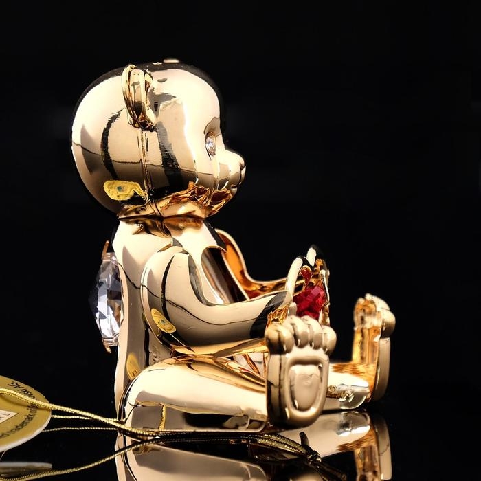 Сувенир «Мишка с сердцем», 5×4×5 см, с кристаллами Сувенир «Мишка с сердцем», 5×4×5 см, с кристаллами