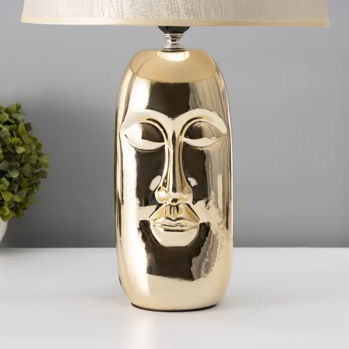 Лампа настольная RISALUX &laquo;Рикардо&raquo;, Е27, 40 Вт, золотистая, 30&times;30&times;48 см