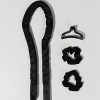 Мягкие бигуди &laquo;Волшебный локон&raquo;, 4 предмета: бигуди, резинки 2 шт., крабик, чёрные