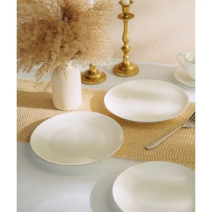 Тарелки SL Home &laquo;Каскарон&raquo;, d=23.3 см, набор 2 шт., костяной фарфор, белые