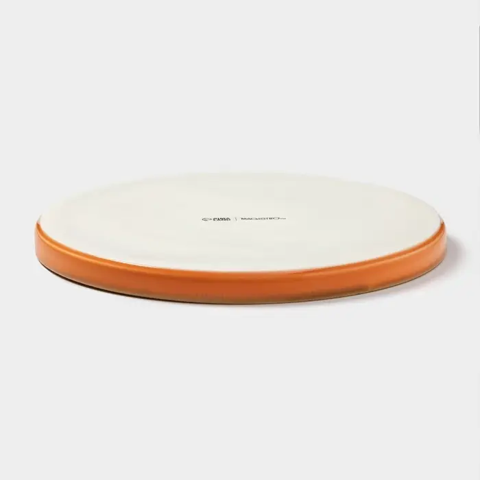 Тарелка Magistro &laquo;Церера&raquo;, d=20 см, с бортиком, фарфор, оранжевая