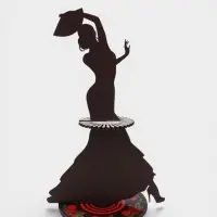 Салфетница фигурка Дарим Красиво &laquo;Девушка танцовщица с розой&raquo;, дерево, разноцветная