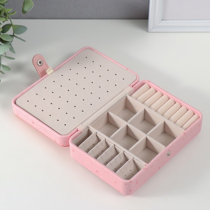 Шкатулка кожзам для украшений  Шкатулка кожзам для украшений "Оранжевый подсолнух на розовом" 11х16х5,5 см