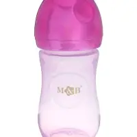 Бутылочка для кормления с наклейками Juicy от 0 мес., 250 мл., фиолетовая, M&B