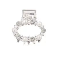 Крабик для волос &laquo;Мелани&raquo;, овал, 2.5 см, серебристо-белый