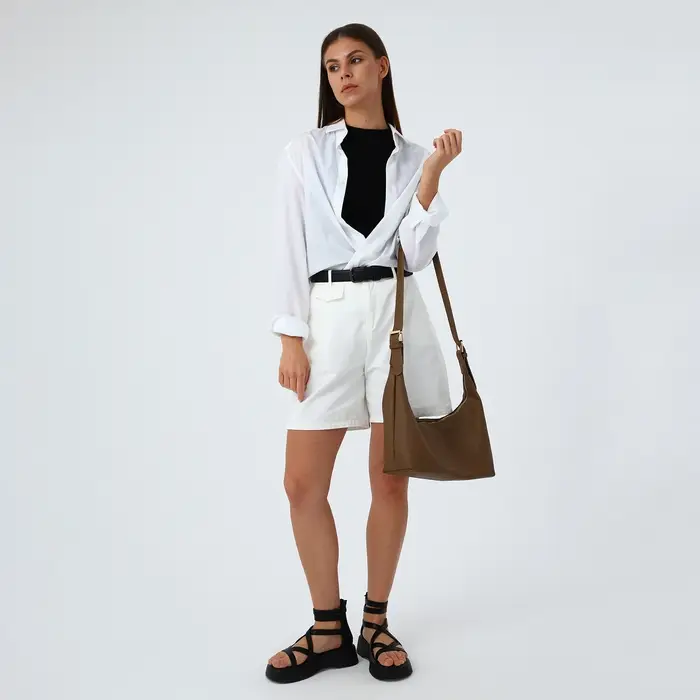 Сумка женская багет на молнии, 32&times;13&times;17 см, светло-коричневая