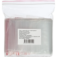 Пакет с замком (Zip Lock) с европодвесом 8 х 12 см, 60 мкм, 100 шт/уп
