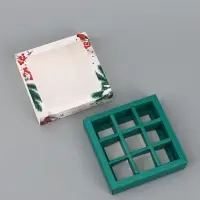 Коробка подарочная для 9 конфет &laquo;Снегири&raquo; 14.5&times;14.5&times;3.5 см