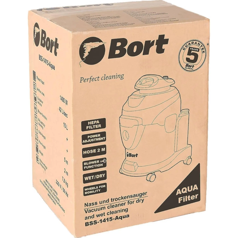 Пылесос строительный BORT BSS-1415-Aqua (93410174)