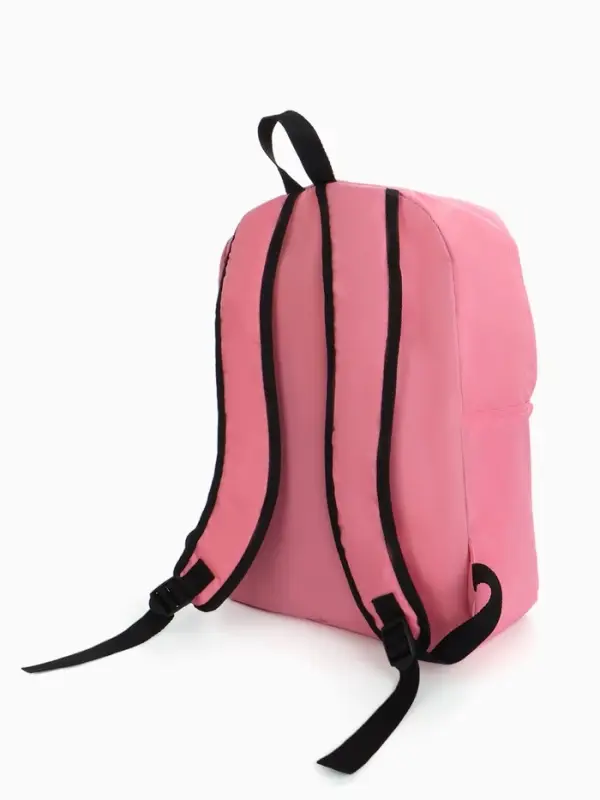 Рюкзак молодёжный на молнии, с карманом, однотонный, размер 29&times;12&times;39 см, нежно-розовый