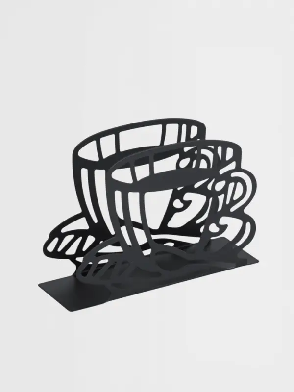 Салфетница Доляна &laquo;Кофе&raquo;, 14&times;4&times;10 см, чёрная