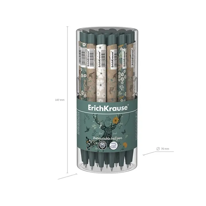 Ручка шариковая автоматическая ErichKrause Natural Life Matic&Grip, узел 0.7 мм, чернила синие, резиновый держатель, покрытие Soft Touch с принтом, МИКС Ручка шариковая автоматическая ErichKrause Natural Life Matic&Grip, узел 0.7 мм, чернила синие, резиновый держатель, покрытие Soft Touch с принтом, МИКС