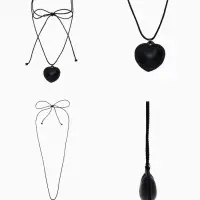 Чокер/кулон на шнурке &laquo;Сердечко&raquo;, кожа, трансформер, чёрный, 150 см