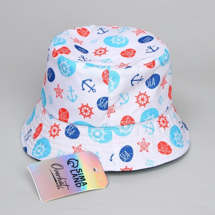 Панама детская для мальчика «Морской», цвет белый, р-р 52-54 Панама детская для мальчика «Морской», цвет белый, р-р 52-54