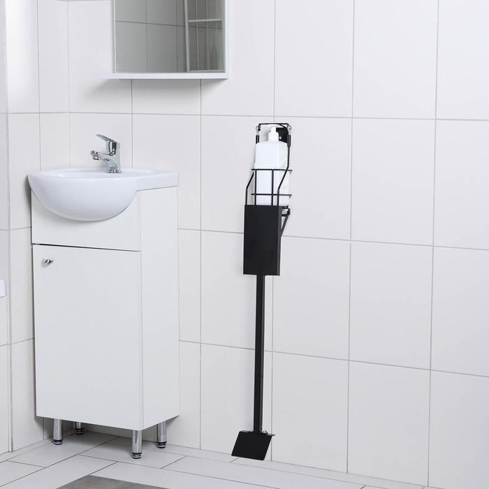 Стойка для антисептика с педалью Tekno-tel, мобильная, цвет чёрный Стойка для антисептика с педалью Tekno-tel, мобильная, цвет чёрный