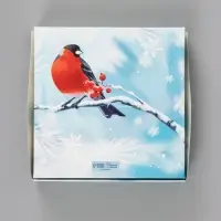 Коробка подарочная новогодняя, складная 20&times;20&times;4 см &laquo;Снегири&raquo;