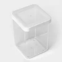 Ёмкость для хранения сыпучих продуктов IDEA &laquo;Степ&raquo;, 1 л, 10&times;14 см, пластик, крышка белая