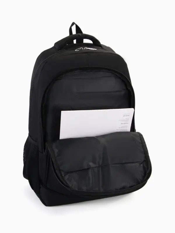 Рюкзак школьный, 4 кармана, 35&times;18&times;50 см, чёрный