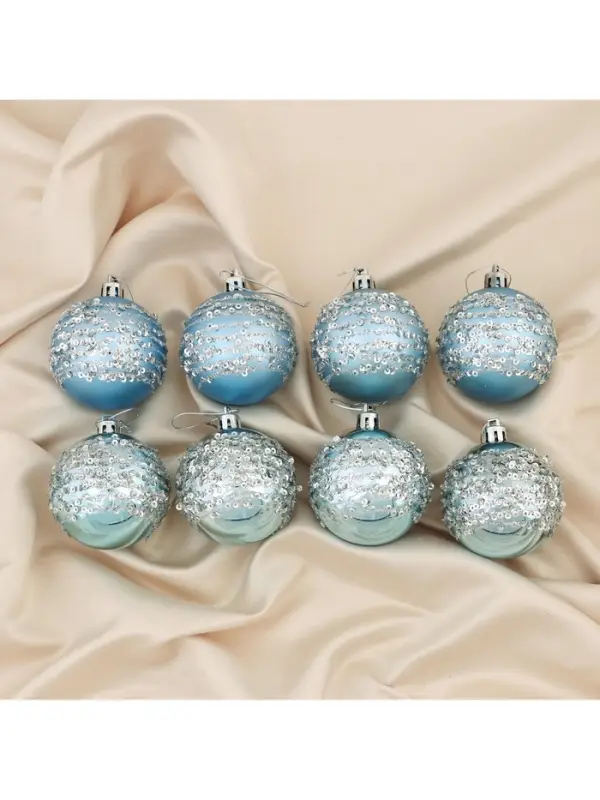 Ёлочные игрушки &laquo;Ночная вьюга&raquo;, шары новогодние, d=6 см, набор 8 шт.