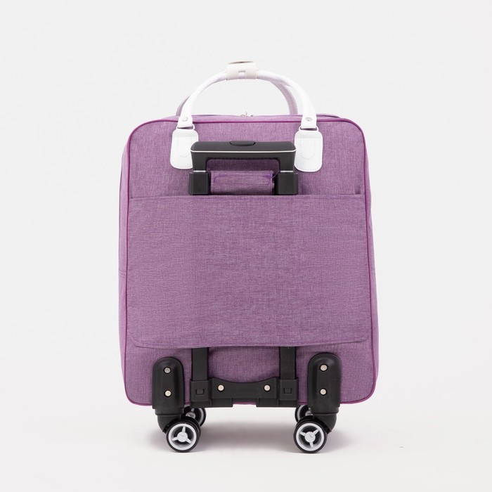 Сумка дорожная 2 в 1 на колёсах 20 Сумка дорожная 2 в 1 на колёсах 20", отдел на молнии, 4 наружных кармана, цвет фиолетовый