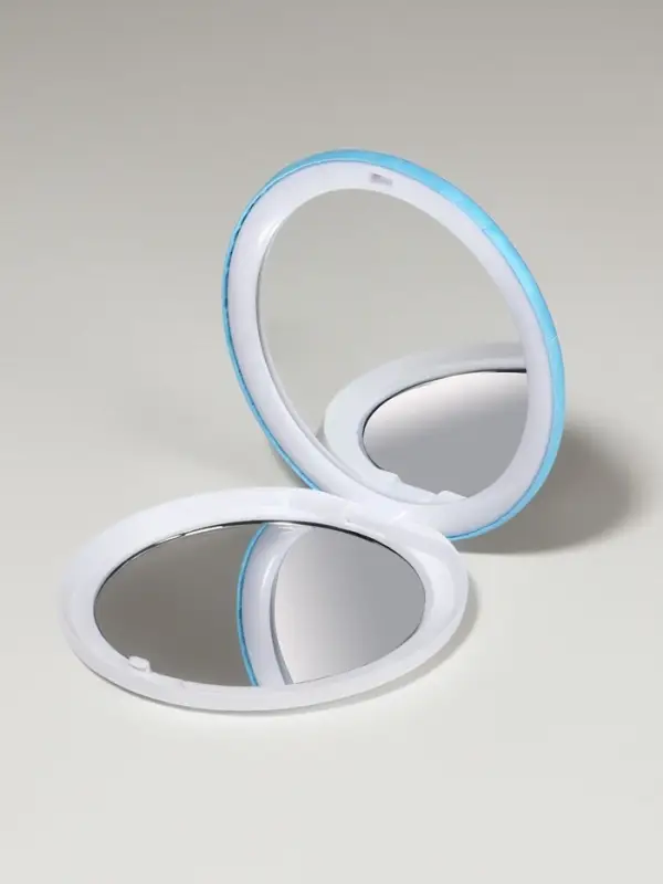 Зеркало складное &laquo;Деревья&raquo;, d=7.5 см, с увеличением х2, голубой/красный