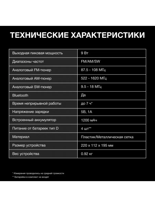 Радиоприемник H-SRS105 Bluetooth USB microSD Радиоприемник H-SRS105 Bluetooth USB microSD