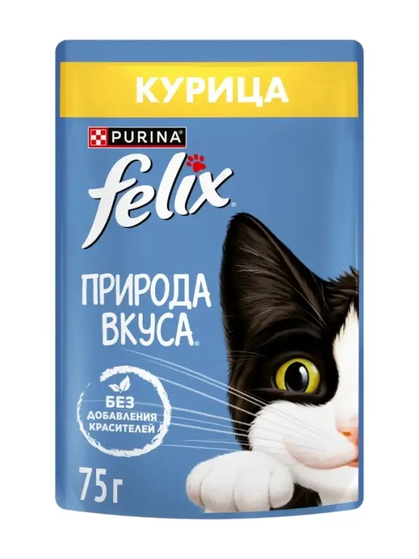 Влажный корм Felix Природа вкуса для кошек, курица, 75 г