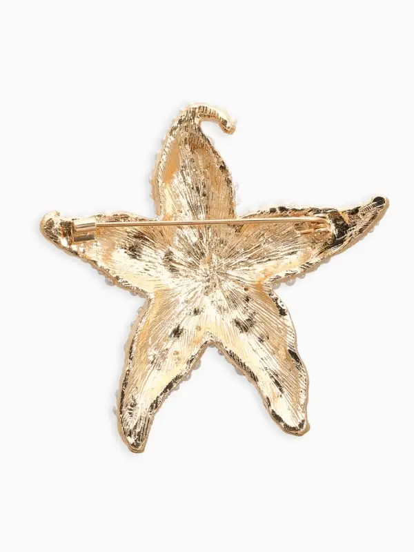 Брошь Брошь "Морская звезда", цвет белый в золоте