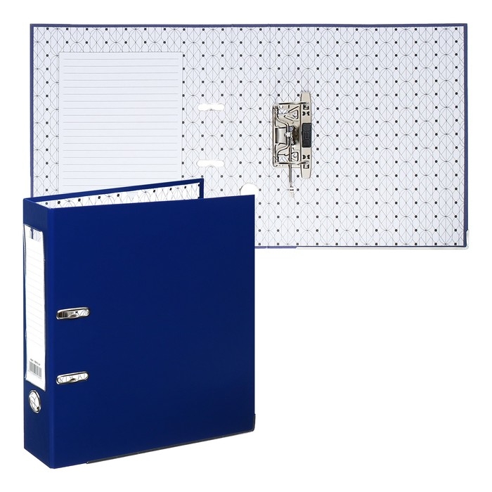 Папка-регистратор 75мм, А4, Calligrata Папка-регистратор 75мм, А4, Calligrata "Mega", бумвинил, с карманом на корешке, нижний металлический кант, синяя