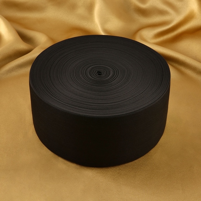 Резинка вязаная, 100 мм, 40 ± 2 м, цвет чёрный Резинка вязаная, 100 мм, 40 ± 2 м, цвет чёрный
