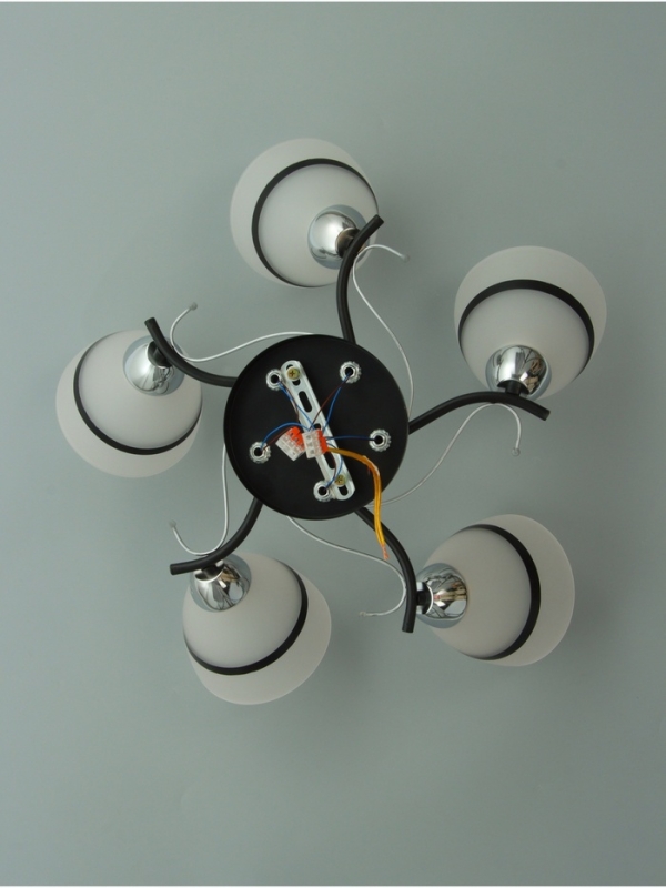 Люстра Люстра "Лайма" 5хЕ27 40Вт черно-хромовый 55х55х24 см