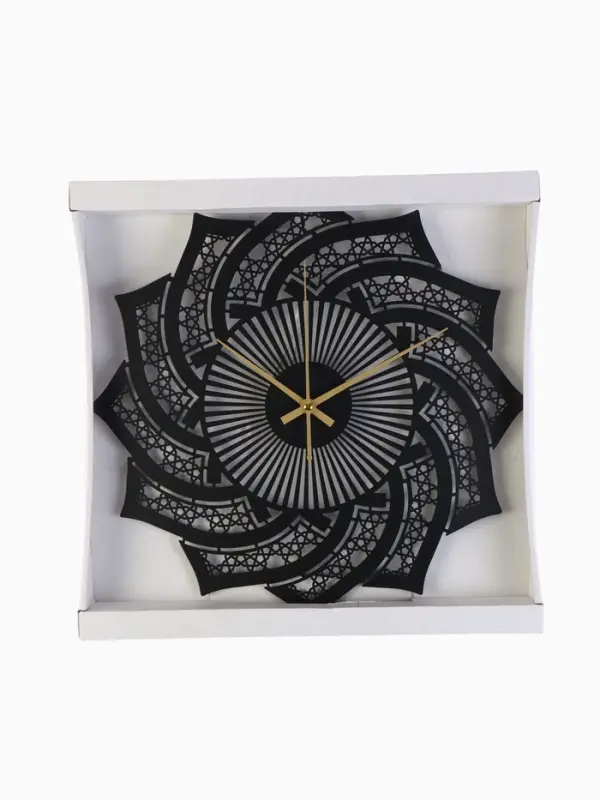 Часы настенные интерьерные &laquo;Вихрь&raquo;, бесшумные, плавный ход, d=40 см, металл, чёрные