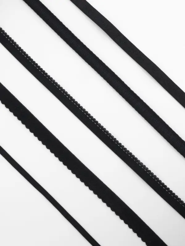 Набор резинок для пошива нижнего белья TEIRA, 5 видов, чёрный