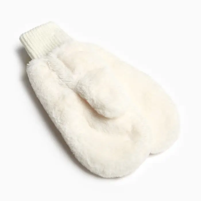 Варежки женские, цвет бежевый, размер 18