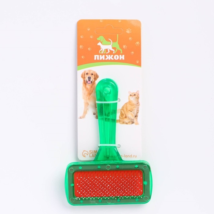 Пуходерка  Пуходерка "Симпл" с прозрачной ручкой, с каплями, 9,5 х 13,8 см, зелёная