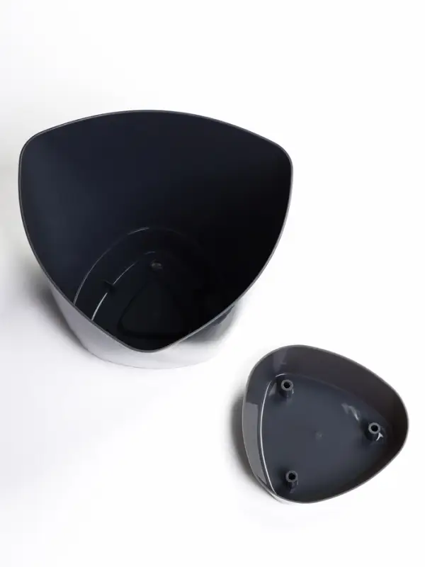 Горшок для цветов &laquo;Элеганс&raquo;, 2 л, d=17.3 см, h=15 см, пластиковый, с поддоном, серый