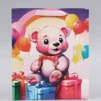 Пакет подарочный вертикальный &laquo;Медвежонок&raquo;, 23&times;27&times;11.5 см