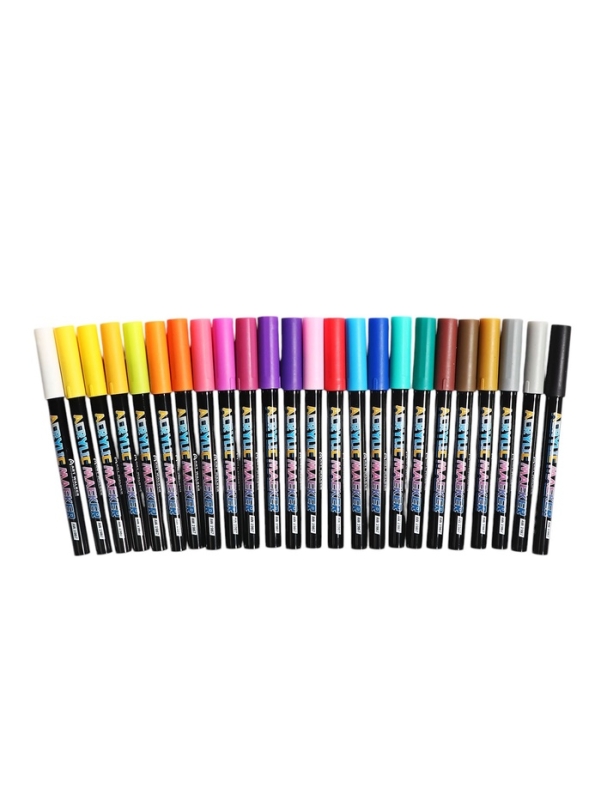 Набор маркеров акриловых 24 цвета, конусный наконечник 0,7мм Набор маркеров акриловых 24 цвета, конусный наконечник 0,7мм