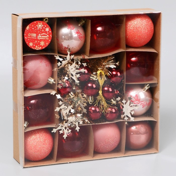 Набор шаров пластик d-6 и 2,5 см, 21 шт «Каникулы» ассорти грация, мишура 1 м, микс Набор шаров пластик d-6 и 2,5 см, 21 шт «Каникулы» ассорти грация, мишура 1 м, микс