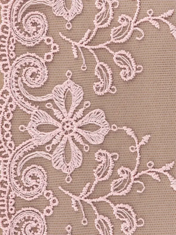 Кружево на сетке, 110 мм, 11&plusmn;1 м, нежно-розовое