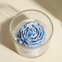 Свеча интерьерная в стакане "Нежно-голубой пион" 11х11х8 см Свеча интерьерная в стакане "Нежно-голубой пион" 11х11х8 см