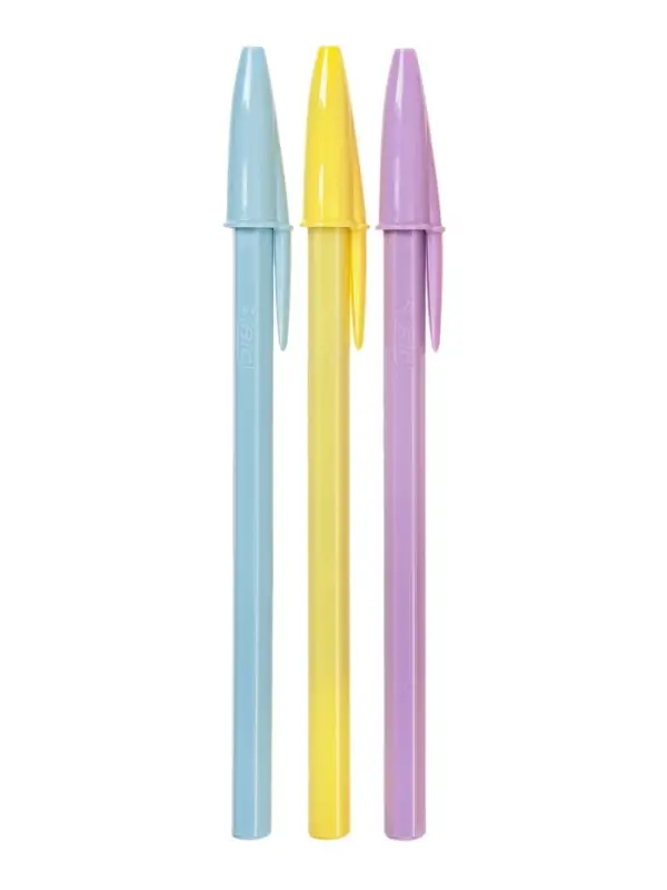 Ручки шариковые BIC Cristal &laquo;Пастель&raquo;, набор 3 штуки, 1.0 мм, синие